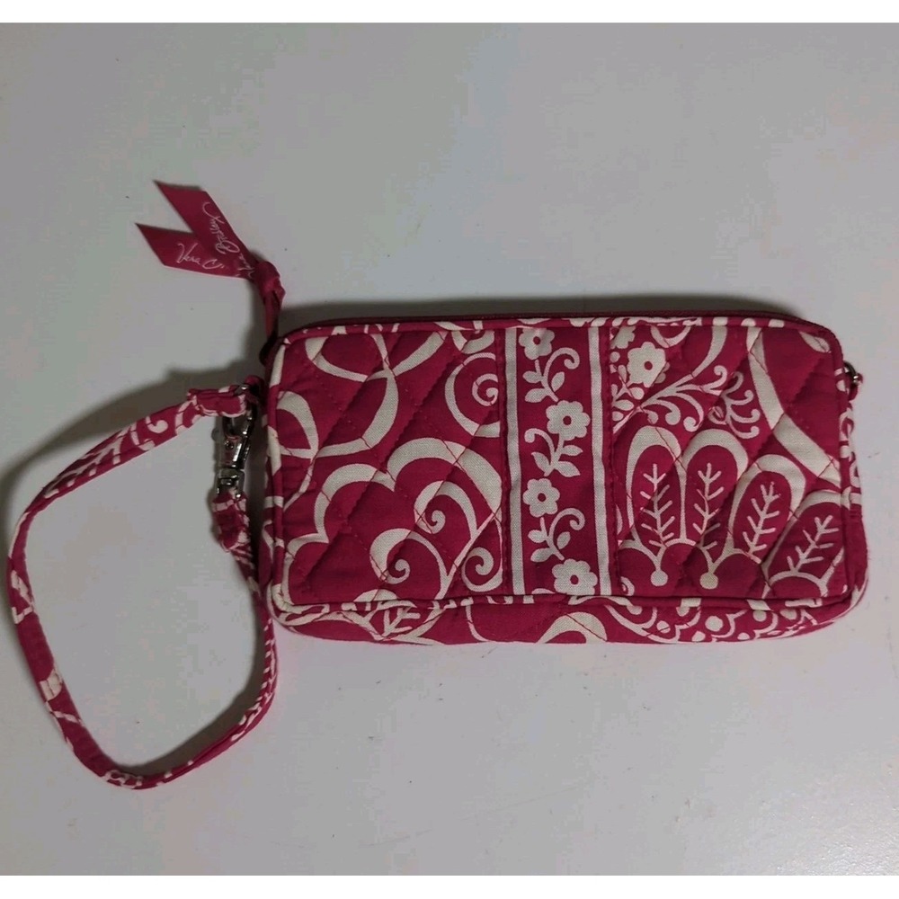 Vera Bradley Wristlet Wallet "Twirly Birds Pink" Pattern Retired Floral‎ Paisley